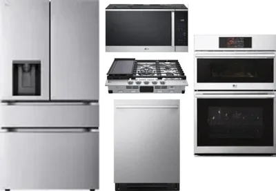 5 Piece Package Includes Refrigerator, Cooktop, Wall Oven, Microwave And Dishwasher