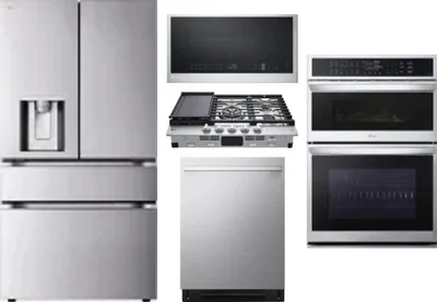 5 Piece Package Includes Refrigerator, Cooktop, Wall Oven, Microwave And Dishwasher