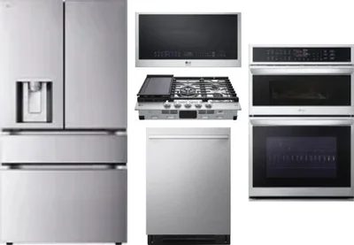 5 Piece Package Includes Refrigerator, Cooktop, Wall Oven, Microwave And Dishwasher