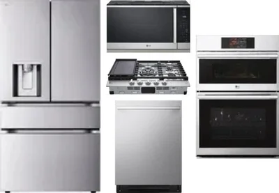 5 Piece Package Includes Refrigerator, Cooktop, Wall Oven, Microwave And Dishwasher
