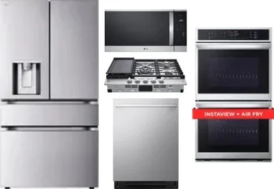 5 Piece Package Includes Refrigerator, Cooktop, Wall Oven, Microwave And Dishwasher