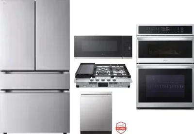 5 Piece Package Includes Refrigerator, Cooktop, Wall Oven, Microwave And Dishwasher