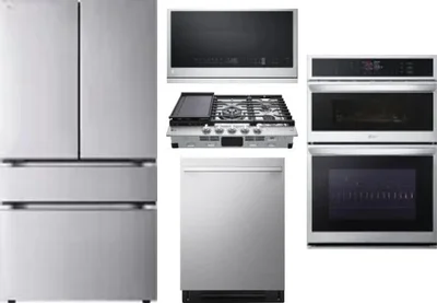 5 Piece Package Includes Refrigerator, Cooktop, Wall Oven, Microwave And Dishwasher