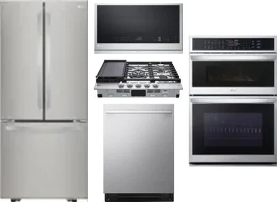 5 Piece Package Includes Refrigerator, Cooktop, Wall Oven, Microwave And Dishwasher