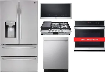 5 Piece Package Includes Refrigerator, Cooktop, Wall Oven, Microwave And Dishwasher