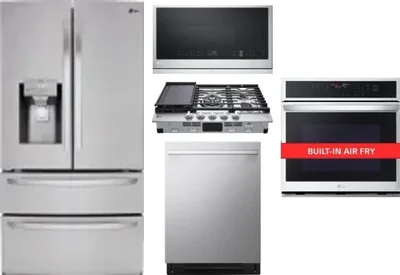 5 Piece Package Includes Refrigerator, Cooktop, Wall Oven, Microwave And Dishwasher