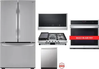 5 Piece Package Includes Refrigerator, Cooktop, Wall Oven, Microwave And Dishwasher