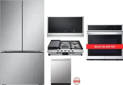 5 Piece Package Includes Refrigerator, Cooktop, Wall Oven, Microwave And Dishwasher