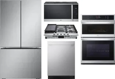 5 Piece Package Includes Refrigerator, Cooktop, Wall Oven, Microwave And Dishwasher