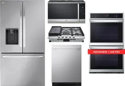 5 Piece Package Includes Refrigerator, Cooktop, Wall Oven, Microwave And Dishwasher