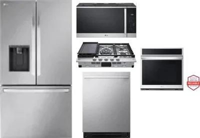 5 Piece Package Includes Refrigerator, Cooktop, Wall Oven, Microwave And Dishwasher