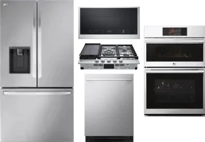 5 Piece Package Includes Refrigerator, Cooktop, Wall Oven, Microwave And Dishwasher