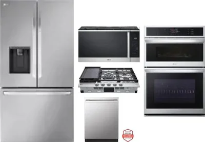 5 Piece Package Includes Refrigerator, Cooktop, Wall Oven, Microwave And Dishwasher