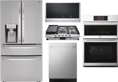 5 Piece Package Includes Refrigerator, Cooktop, Wall Oven, Microwave And Dishwasher
