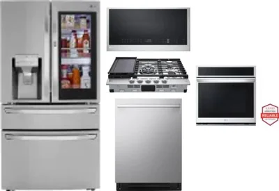 5 Piece Package Includes Refrigerator, Cooktop, Wall Oven, Microwave And Dishwasher
