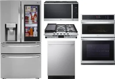 5 Piece Package Includes Refrigerator, Cooktop, Wall Oven, Microwave And Dishwasher
