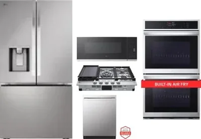 5 Piece Package Includes Refrigerator, Cooktop, Wall Oven, Microwave And Dishwasher