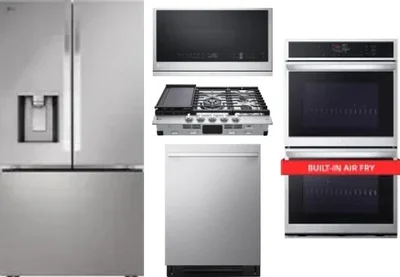5 Piece Package Includes Refrigerator, Cooktop, Wall Oven, Microwave And Dishwasher