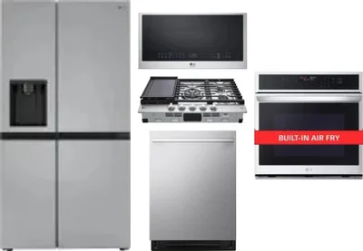 5 Piece Package Includes Refrigerator, Cooktop, Wall Oven, Microwave And Dishwasher