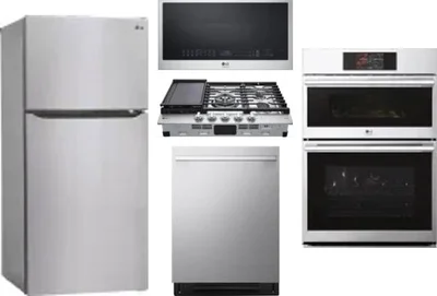 5 Piece Package Includes Refrigerator, Cooktop, Wall Oven, Microwave And Dishwasher
