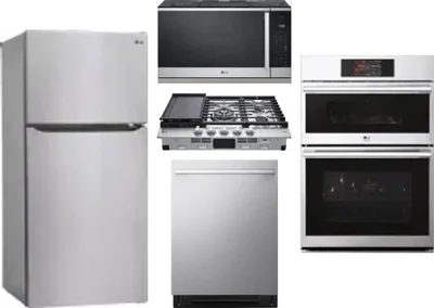 5 Piece Package Includes Refrigerator, Cooktop, Wall Oven, Microwave And Dishwasher
