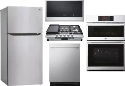 5 Piece Package Includes Refrigerator, Cooktop, Wall Oven, Microwave And Dishwasher