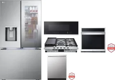 5 Piece Package Includes Refrigerator, Cooktop, Wall Oven, Microwave And Dishwasher