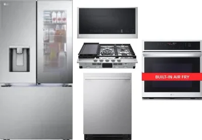 5 Piece Package Includes Refrigerator, Cooktop, Wall Oven, Microwave And Dishwasher