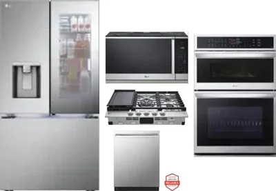 5 Piece Package Includes Refrigerator, Cooktop, Wall Oven, Microwave And Dishwasher