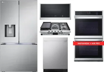 5 Piece Package Includes Refrigerator, Cooktop, Wall Oven, Microwave And Dishwasher