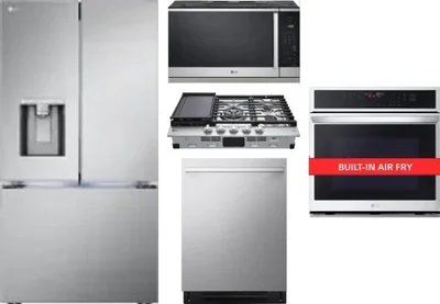 5 Piece Package Includes Refrigerator, Cooktop, Wall Oven, Microwave And Dishwasher