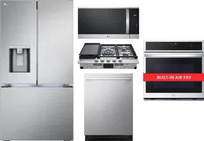 5 Piece Package Includes Refrigerator, Cooktop, Wall Oven, Microwave And Dishwasher
