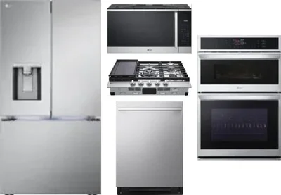 5 Piece Package Includes Refrigerator, Cooktop, Wall Oven, Microwave And Dishwasher