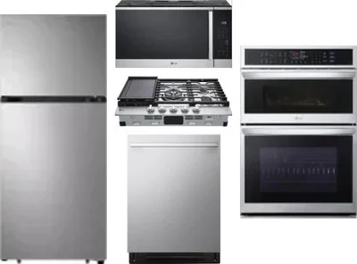 5 Piece Package Includes Refrigerator, Cooktop, Wall Oven, Microwave And Dishwasher