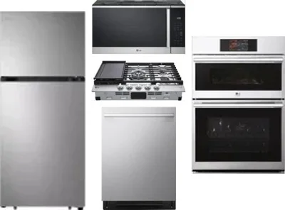 5 Piece Package Includes Refrigerator, Cooktop, Wall Oven, Microwave And Dishwasher