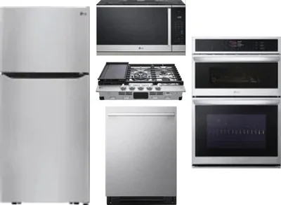 5 Piece Package Includes Refrigerator, Cooktop, Wall Oven, Microwave And Dishwasher
