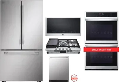 5 Piece Package Includes Refrigerator, Cooktop, Wall Oven, Microwave And Dishwasher