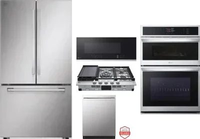 5 Piece Package Includes Refrigerator, Cooktop, Wall Oven, Microwave And Dishwasher