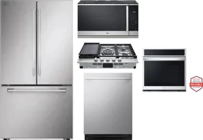 5 Piece Package Includes Refrigerator, Cooktop, Wall Oven, Microwave And Dishwasher