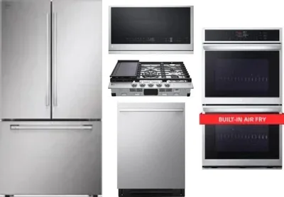5 Piece Package Includes Refrigerator, Cooktop, Wall Oven, Microwave And Dishwasher