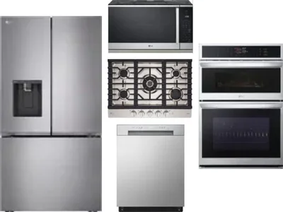 5 Piece Package Includes Refrigerator, Cooktop, Wall Oven, Microwave And Dishwasher