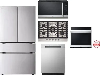 5 Piece Package Includes Refrigerator, Cooktop, Wall Oven, Microwave And Dishwasher