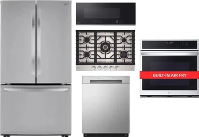 5 Piece Package Includes Refrigerator, Cooktop, Wall Oven, Microwave And Dishwasher