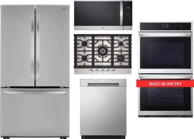 5 Piece Package Includes Refrigerator, Cooktop, Wall Oven, Microwave And Dishwasher