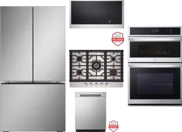 5 Piece Package Includes Refrigerator, Cooktop, Wall Oven, Microwave And Dishwasher