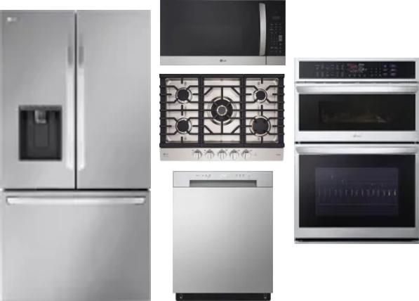 5 Piece Package Includes Refrigerator, Cooktop, Wall Oven, Microwave And Dishwasher