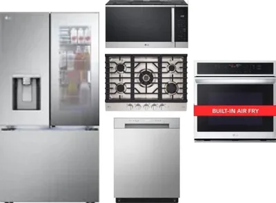5 Piece Package Includes Refrigerator, Cooktop, Wall Oven, Microwave And Dishwasher