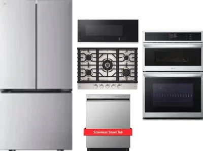 5 Piece Package Includes Refrigerator, Cooktop, Wall Oven, Microwave And Dishwasher