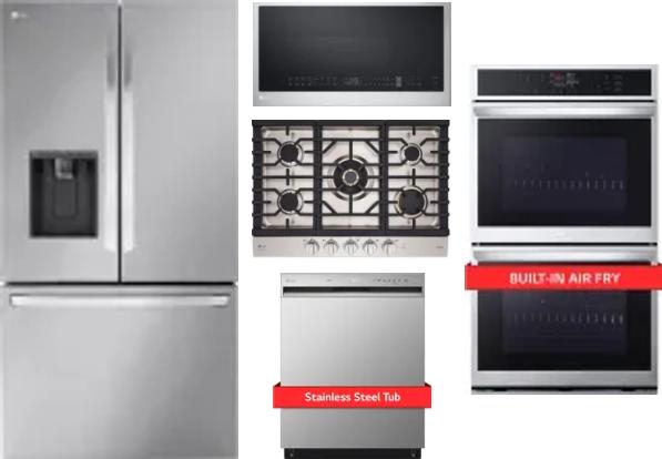 5 Piece Package Includes Refrigerator, Cooktop, Wall Oven, Microwave And Dishwasher