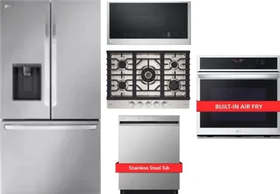 5 Piece Package Includes Refrigerator, Cooktop, Wall Oven, Microwave And Dishwasher